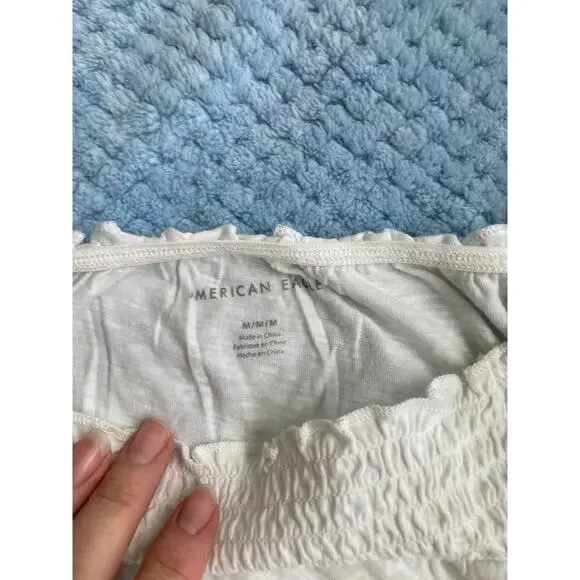 NWT American Eagle Outfitters White Crop Top shirt Size M - Picture 3 of 9